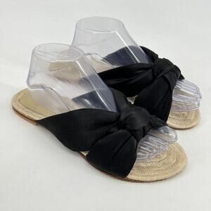 Seychelle Black Knot Flat Slip On Espadrille Sandals Women's 8.5
